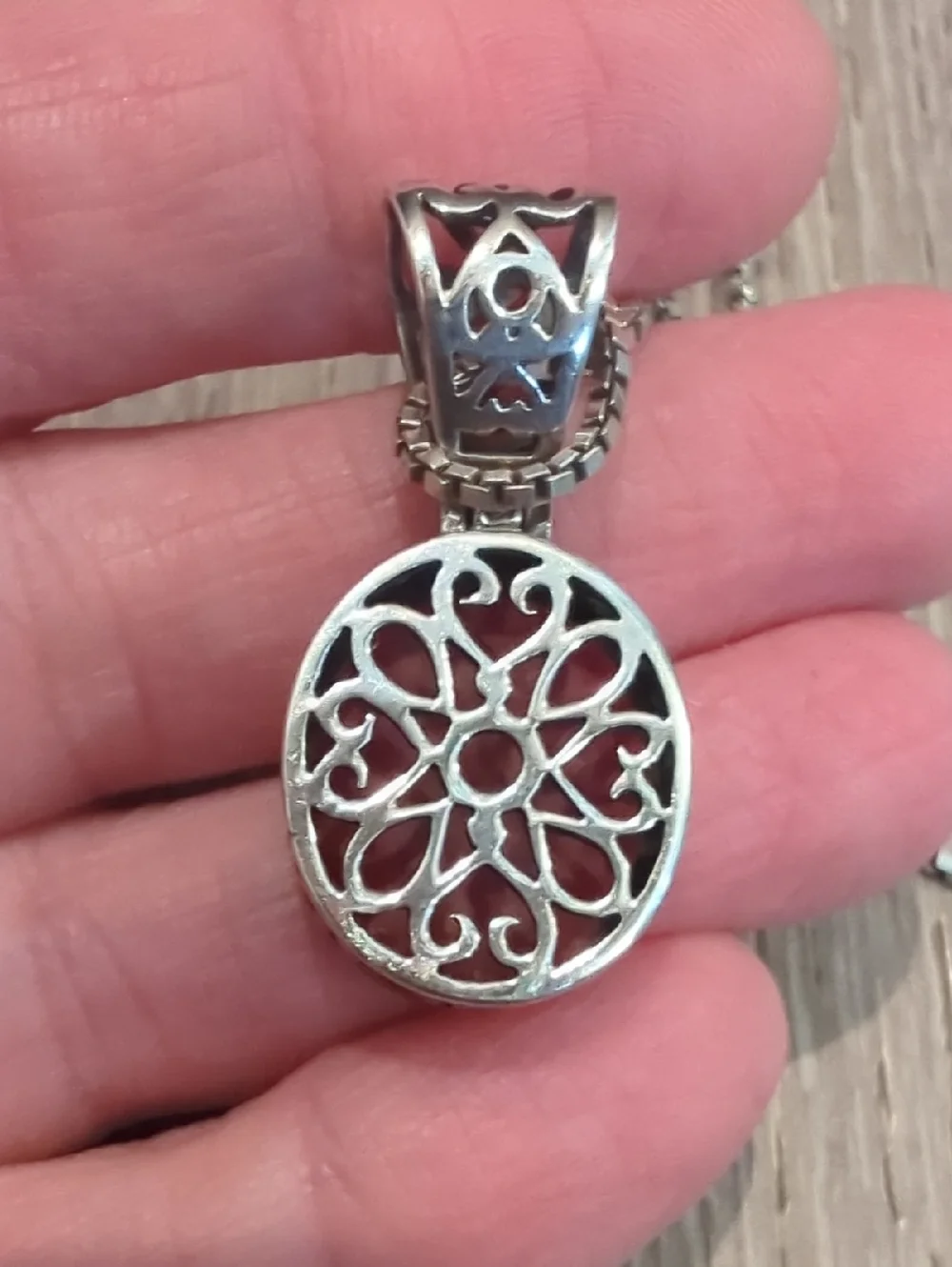 Silpada 925 Sterling Silver Reversible Charm And Necklace